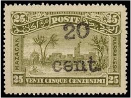 * MARRUECOS: CORREO LOCAL. Yv.59b, 61c. 8 S. 10 Cts. Rojo Y 20 Cts. S. 25 Cents. Verde Habilitación En Negro. Muy Bonito - Sonstige & Ohne Zuordnung