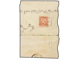 MARRUECOS: CORREO LOCAL. Yv.125. 1898. Gran Fragmento De Carta Circulada Con Sello Local De 50 Cts. Rosa. - Andere & Zonder Classificatie