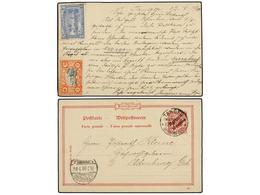 MARRUECOS: CORREO LOCAL. 1900. TANGER A OLDEMBURG (Alemania). Entero Postal De 10 Cts. S. 10 Pf. Al Dorso Sellos De Los  - Sonstige & Ohne Zuordnung