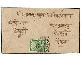 NEPAL. Mi.22. 1911. BIRGAND To KATHMANDU. Envelope Franked With 4 Pies Green Stamp, Tied By Negative BIRGANJ Seal. - Other & Unclassified