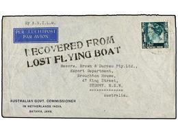INDIA HOLANDESA. 1940. BATAVIA To AUSTRALIA. Envelope Crashed Into The Sea Near The Airport Of The Island Of Bali. RECOV - Otros & Sin Clasificación