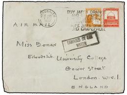 PALESTINA. 1937. JERUSALEM To ENGLAND. CRASH MAIL. Envelope Crashed In The Sea Near Brindisi (Italy). Cachet DEMAGED BY  - Otros & Sin Clasificación