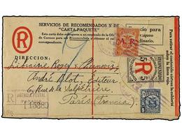 PANAMA. 1926 (March 26). 5c. Registered Postal Stationery Envelope Mailed To Paris, Up-rated With 1921 5c. Blue And 'A.R - Otros & Sin Clasificación