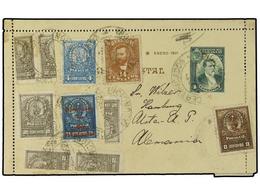 PARAGUAY. 1902 (Aug 29). Registered-AR Philatelic Usage Of 40 C. Green Stationery Letter-card With Brown Illustration On - Andere & Zonder Classificatie