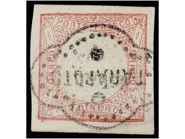 ° PERU. Sc.12. 1862. 1 Dinero Rojo, Mat. TARAPOTO. PRECIOSO Y  MUY RARO. (Lamy 65p.). - Other & Unclassified
