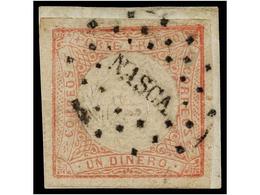 PERU. Sc.12. 1862. 1 Dinero Negro, Mat. CÍRCULO DE PUNTOS De NASCA. PRECIOSO Y RARO. - Altri & Non Classificati