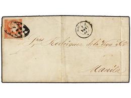 FILIPINAS. Ed.10. 1863. LAOAG A MANILA. Carta Completa Con Texto Circulado Con Sello De 5 Cts. Rojo, Mat. PARRILLA COLON - Sonstige & Ohne Zuordnung