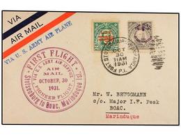 FILIPINAS. 1931 (31 Octubre). AIR MAIL. STOTSENBURG A BOAC. 2 Cts., 30 Cts. Vuelo Especial, Marca VIA U.S. ARMY AIR SERV - Other & Unclassified