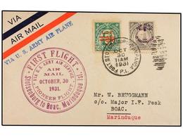 FILIPINAS. 1931 (31 Octubre). AIR MAIL. STOTSENBURG A BOAC. 2 Cts., 30 Cts. Vuelo Especial, Marca VIA U.S. ARMY AIR SERV - Altri & Non Classificati