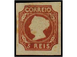 * PORTUGAL. Af.1. 1853. 5 Reis Castaño. Magnífico Ejemplar, Goma Ligeramente Tonalizada. Muy Raro En Nuevo. Afinsa.4.720 - Altri & Non Classificati