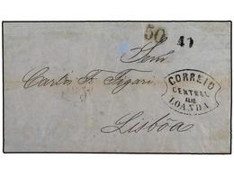 ANGOLA. 1863 (March 4). Outer Letter Sheet From LOANDA To LISBON With Handstamp '40' In Black Struck In Error As The 40  - Otros & Sin Clasificación