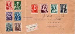 3 V 1946 Serie Zeehelden Op Aangetekende Envelop Van Eindhoven Naar Tilburg - Storia Postale