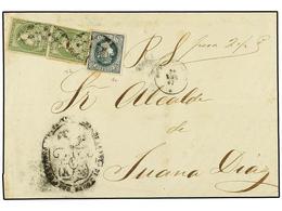 PUERTO RICO. Ant.8(2), 10. 1867. SAN JUAN A JUANA DIAZ. Frente De PLICA JUDICIAL Circulado Con Sello De 1/2 Real De La E - Otros & Sin Clasificación