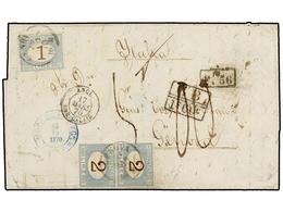 PUERTO RICO. 1870. SAN JUAN A GÉNOVA. Circulada Sin Sellos En El Buque 'Neva' De La Royal Mail Steam Packet, Marcas De I - Other & Unclassified