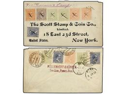 PUERTO RICO. Ed.88, 89 (3), 90 (4), 91 (4), 94. 1893. SAN JUAN  A NEW YORK. Espectacular Franqueo En Anverso Y Reverso. - Other & Unclassified