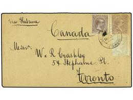 PUERTO RICO. Ed.106, 107, 110. 1894. MAYAGUEZ A TORONTO (Canadá). 1 Ctvo. Castaño, 2 Ctvos. Lila Y 5 Ctvos. Verde. Preci - Other & Unclassified