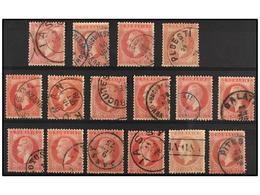 ° RUMANIA. Mi.42 (16). 1872. 50 Bani Rose. Lot With 16 Stamps, Nice Cancels. Michel.800€. - Sonstige & Ohne Zuordnung