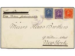 SALVADOR. Sc.76, 78, 81. 1893. SANTA ANA A NEW YORK. 1 Cto., 3 Cts. Y 11 Ctvos. - Sonstige & Ohne Zuordnung