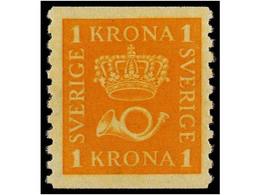 ** SUECIA. Fa.168bz. 1921. 1 Kr. Orange. Water Mark KPV. Mint Never Hinged. (Fa. 14.000 Kr.). - Sonstige & Ohne Zuordnung