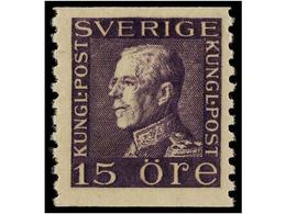 ** SUECIA. Fa.175Acx. 1922. 15 Ore Violet With Water Mark (Yvert 157). Mint Never Hinged. (Fa. 45.000 Kr.). Cert. G. MEN - Otros & Sin Clasificación