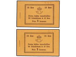 SUECIA. Fa.H-32BR Y H-32BO. 1936. DOS CARNETS De 3 Kr., 20 X 15 Ore. (Fa. 8.000 Kr.). - Sonstige & Ohne Zuordnung