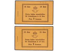 SUECIA. Fa.H-32BR Y H-32BO. 1936. DOS CARNETS De 3 Kr., 20 X 15 Ore. (Fa. 8.000 Kr.). - Other & Unclassified