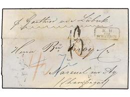 SUECIA. 1858. STOCKHOLM A FRANCIA. Marca K.B/AUS/SCHWEDEN (Van Der Linden 1842). Fuerte Pliegue De Archivo. - Other & Unclassified