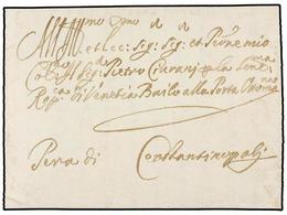 TURQUIA. 1680 (June 30). SMYRNE To CONSTANTINOPOLI. Entire Letter From The Consul Of The Republic Of Venetia To The Vene - Andere & Zonder Classificatie