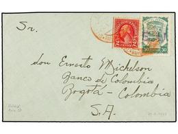ESTADOS UNIDOS. 1923. USA To BOGOTÁ. Sent Via SCADTA With US Stamp Of 2 Cts. Red And Special Stamp Of 30 Ctvos. Green Ov - Otros & Sin Clasificación