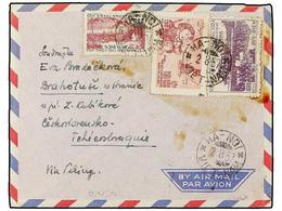 VIETNAM. Mi.25, 35, 51. 1957. HANOI To CZECHOSLOVAKIA. 150 D., 200 D. And 1.000 D. AIR MAIL Letter. - Altri & Non Classificati