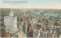 New-york City : Bird's Eye View Of Manhattan , East River And Brooklyn From Woolworth Building. - Panoramic Views