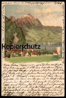 ALTE KÜNSTLER POSTKARTE STANSSTAD SCHWEIZER PILLEN APOTHEKER RICH. BRANDT'S SCHAFFHAUSEN Ansichtskarte AK Postcard Cpa - Stans