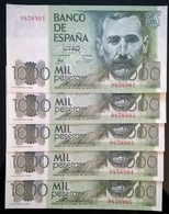 5 Billets De 1000 Pesetas (numéros De Série Consécutifs) - 1979 - Pick 158a.1 - NEUF - [ 4] 1975-… : Juan Carlos I