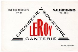 Buvard Chemiserie Bonneterie, Ganterie Leroy, Rue Des Récollets à Valenciennes. - Textile & Clothing
