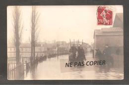 Carte Photo   LE MANS  1910  Inondation / Chevaux / - Le Mans