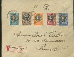 9-12-1927  Lettre Recommandée. Les 5 Val Princesse Elisabeth    Cote Prifix 2007:   250,- Euros. - Cartas & Documentos