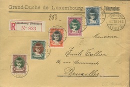 17-12-1935  Lettre Recommandée. Princesse Marie-Gabrielle  Cote Prifix 2007:   375,- Euros. - Cartas & Documentos