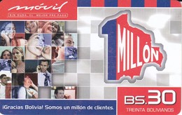 TARJETA DE BOLIVIA DE Bs 30  DE 1 MILLON - Bolivia