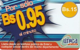 TARJETA DE BOLIVIA DE Bs 15  DE  UNICA - Bolivien