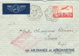 1937 1er Voyage France Cote Occid D'Afrique - Air Post