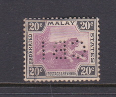 Malaysia-Federated Malay States, SG 21 1900 20c Mauve And Black,perfin, Used - Malaya (British Military Administration)