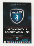 MONTPELLIER Carte Postale Publicitaire HANDBALL MAHB ILS SONT DE RETOUR 1ER MATCH A DOMICILE En 2011 - Balonmano