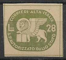 REGNO D'ITALIA LUOGOTENENZA 1945 SERVIZI PRIVATI AUTORIZZATI CORALIT SASS. 4  MNH XF - Andere & Zonder Classificatie