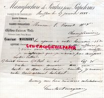 16 - RUFFEC- RARE LETTRE MANUSCRITE SIGNEE CONSTANT MAGNANT- MANUFACTURE FEUTRE POUR PAPETERIE-DABRIQUE CHANDELLES-1888 - Drukkerij & Papieren