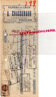 16 - ANGOULEME -TRAITE MANUFACTURE  PAPIERS PAPETERIE DEUIL IMPRIMERIE-A.CHASSERAUD -20 RUE COULOMB-1927 - Drukkerij & Papieren