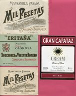 1622 - Espagne - Andalousie - Lot 8 étiquettes Bodegas Vicente Romero Villareal - Autres & Non Classés