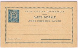 Angra, 1892/5, # 6, Bilhete Postal Com Resposta Paga - Angra