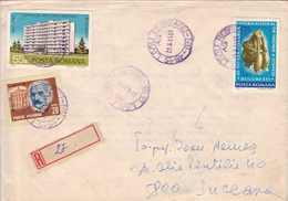 AL. ORASCU, HOSPITAL, STATUETTE, ARCHAEOLOGY, STAMPS ON REGISTERED COVER, 1984, ROMANIA - Cartas & Documentos