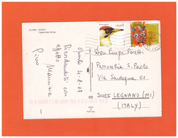 2007 PORTUGAL / PORTO AIR MAIL POSTCARD WITH 2 STAMPS TO ITALY - Storia Postale
