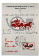 ITALIE OBLITERATION JOURNEE DU TIMBRE 1960 - Marcofilie - EMA (Print Machine)